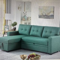 Green Upholstered Sectional