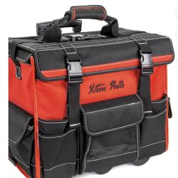 XtremepowerUS 18" Rolling Tool Bag, Waterproof Tool Bag with Wheels, Portable Storag...