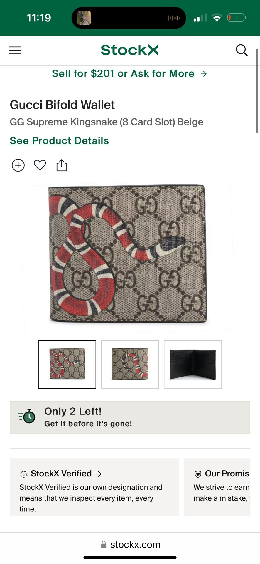 Gucci King snake Wallet