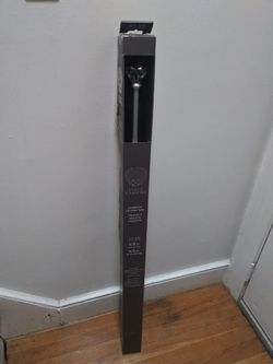 Vince Camuto Complete Drapery Rod Featuring A Silver Finish And A Crystal-Style Finial New