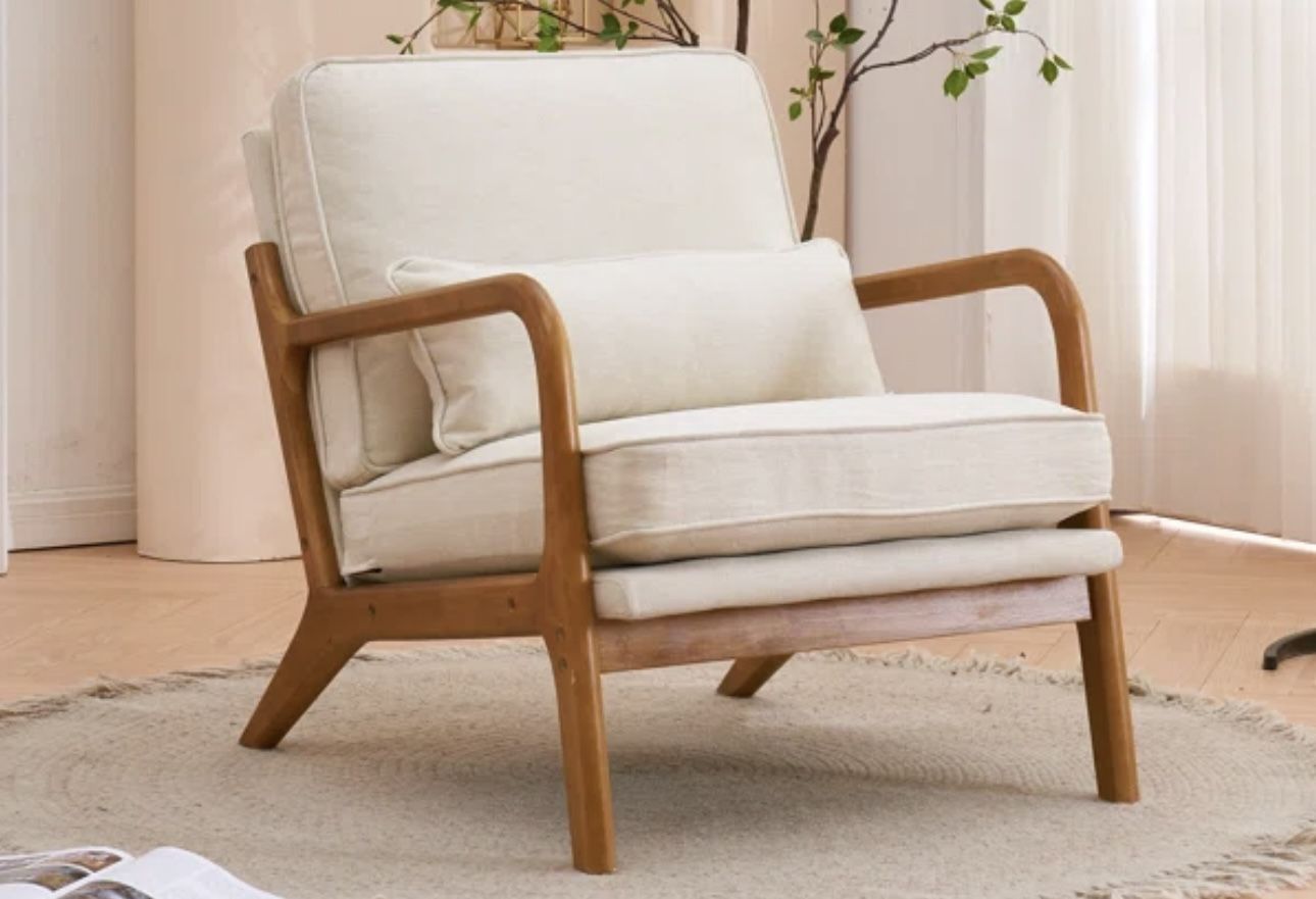 Brand new 25.6" W Linen Blend Armchair By George Oliver