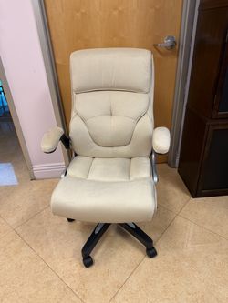 Cream High-Back Executive Office Chair