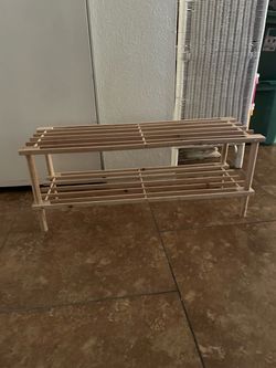 2-Tier Wooden Shoe Rack