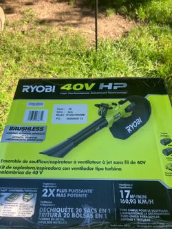 40V Vac Attack Cordless Leaf Vacuum/Mulcher with 5.0 Ah Battery and Charger