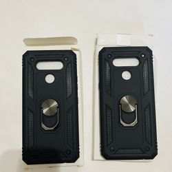 2 LG K51/Q51/Reflect Ring Case Magnetic Support Metal Kickstand Black