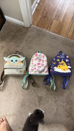 Loungefly 3 bag set grogu pikachu