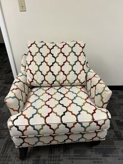 White Couch w/Colored Designs 