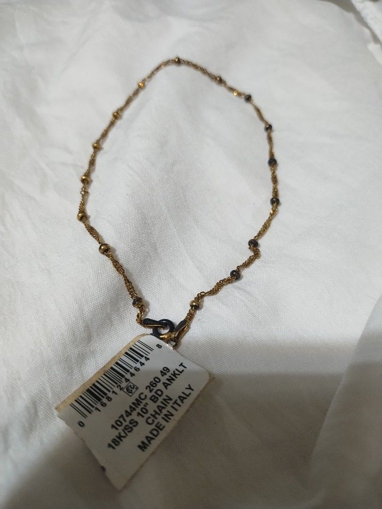 18k Gold Vintage Macy's Anklet Made In Italy