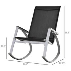 Pair Of outdoor Modern Front Porch Patio Rocking Sling Chairy - Black Va