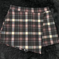 Black Plaid Skort