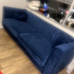 Suede Blue Couch