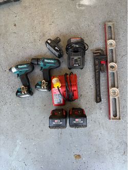 Makita,Ryobi,Milwaukee Brand Drills, Batteries and Chargers