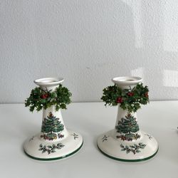 SPODE Set of 2 Tall Candle Holder