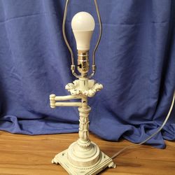 Creamish desk Table lamp with Adjustable Swing Arm