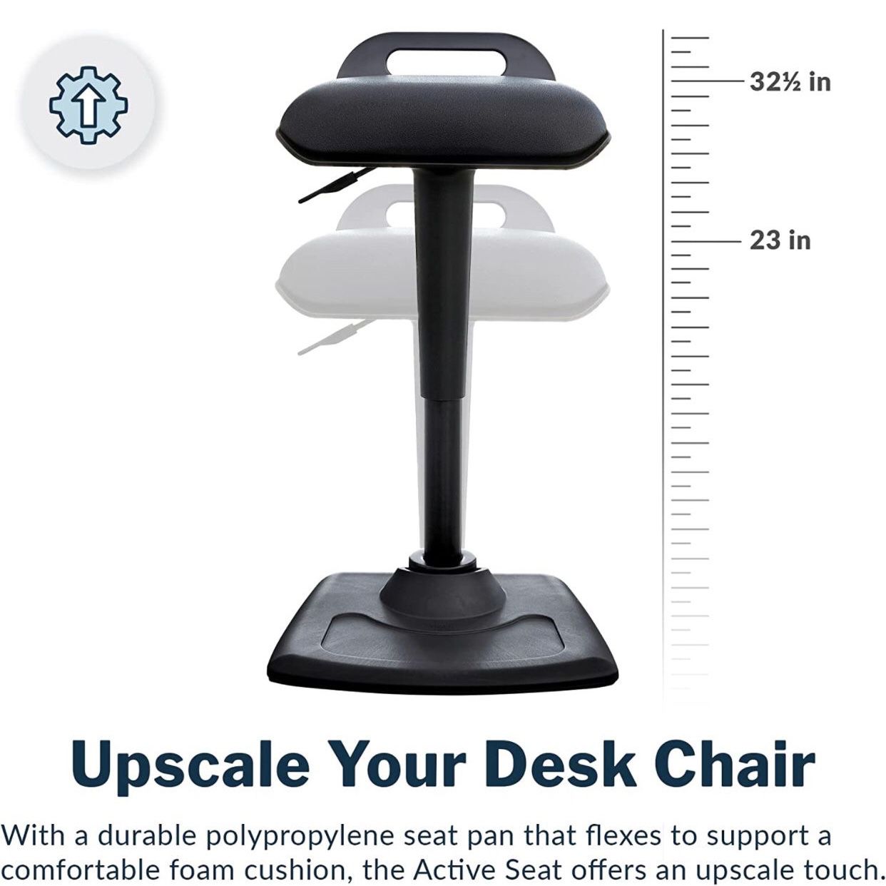 Active Seat - Adjustable Standing Desk Chair - Ergonomic Wobble Office Desk Stool w/Dynamic Range of Motion - Encourage Good Posture - Portable Stools