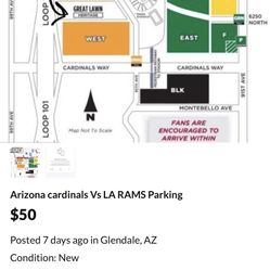 Orange Parking Pass  Arizona Cardinals Vs LA Rams 