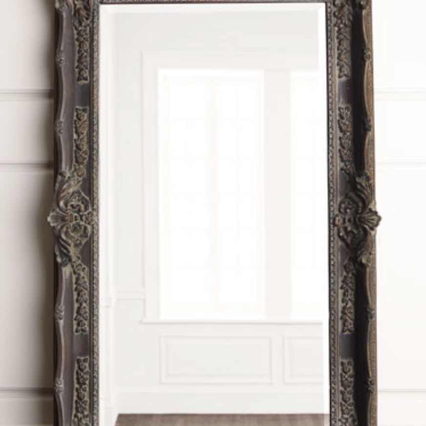 Horchow Antique Black Floor Mirror