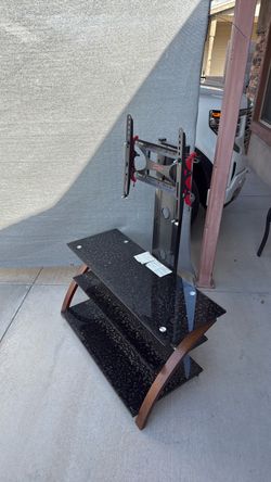3-Tier Glass TV Stand with Mount
