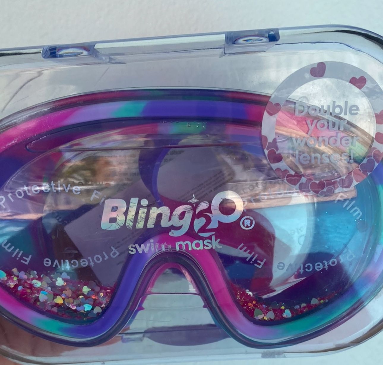 Pottery Barn Glitter Pool & Snorkle Full Mask Girls Toddler to Youth Swim Goggles