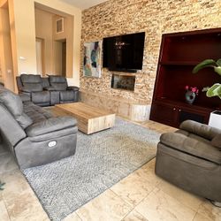 Ashley Furniture Power Reclining Sofa, Full Set 