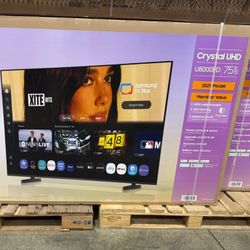 75" Screen Led Smart 4k Ultra HDTV By Samsung 2025 Model.  1 Year Warranty 