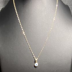 10k Gold Mirror Link Necklace & 14k Evil Eye 🧿 Pendant Combo