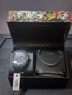 Men’s Ed Hardy Watch & Necklace