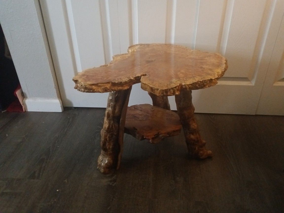 Burlwood End Table