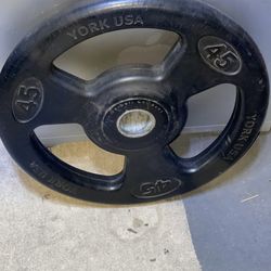Olympic  FOUR 45 lb York rubber plates
