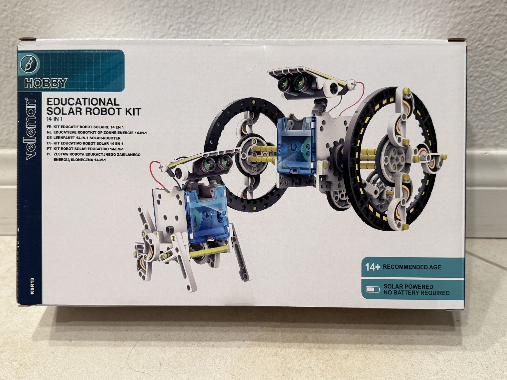 Velleman 14 in 1 EDUCATIONAL SOLAR ROBOT KIT – KSR13