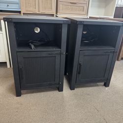 💲 $120 | Fully Assembled – Ready to Take Home  Night Stand Set of 2, 18-Inch Farmhouse Style Nightstands with Charging Station and USB Port, Rustic C