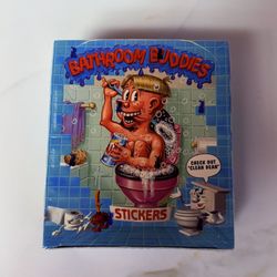 Sealed wax box of Bathroom Buddies sticker cards