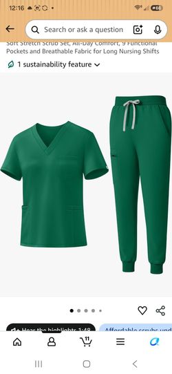 Hunter Green scrubs sets XXL