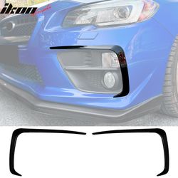 Fits 2015-2017 Subaru WRX STI IKON Front Bumper Side Splitter Canards ABS Gloss Black
