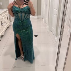 Emerald Green Evening Gown