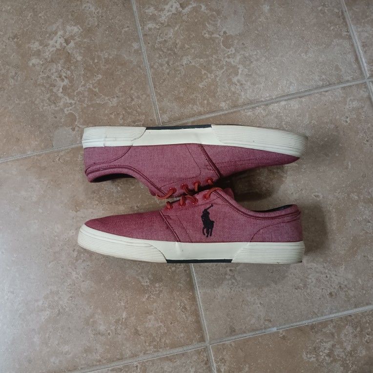 Polo Ralph Lauren Faxon Low Red Chambray Sneakers 12