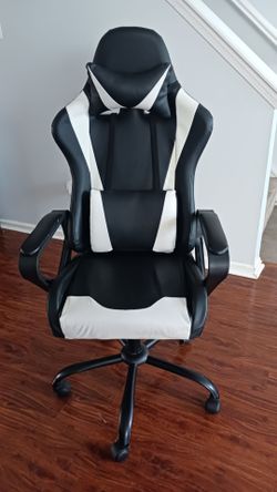 Black and white gaming chair