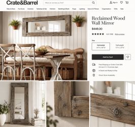Rustic Wood Frame Floor Mirror