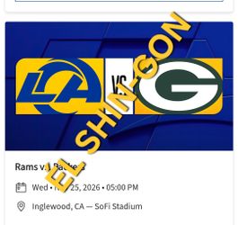 Rams vs Packers 4 Tickets  11/25/26  Seats In  534 Row 2 $350 EACH