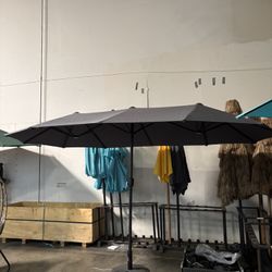 New 13ft Outdoor Double-Sided Rectangle Large Patio Umbrella (Base NOT Included)
