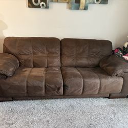 3 Seater >> Brown Suede/Leather >> Normal Wear >> $150 Pick Up Only!! >>
