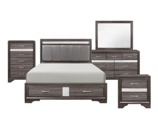 Homelegance 1505 special Queen 5pc gray storage bedroom special