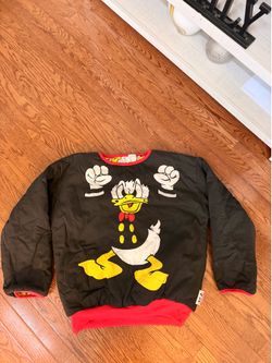 Rare Vintage Disney Mickey & Co Donnkenny Donald Duck Reversible Sweater