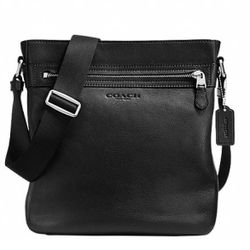 New Coach Men's Leather Crossbody Bag (Fits iPad)