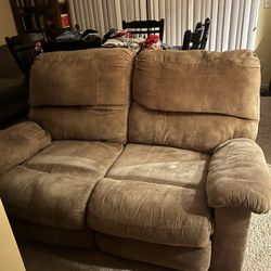 Comfortable Brown Loveseat 