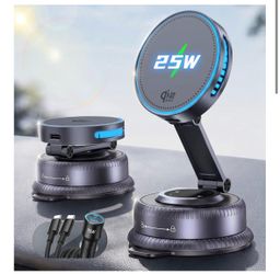 Qi2.2 25W MagSafe Car Mount Charger, Cooling Fan+75W Fast Adapter