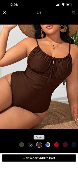 SHEIN brown one piece swimsuit