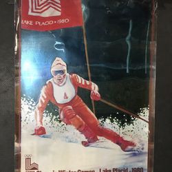 Vintage 1980 Olympics Skiing Poster