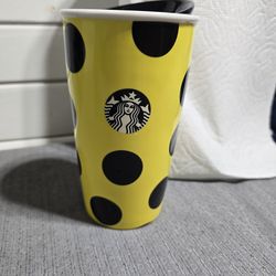 2015 yellow and black dot mug