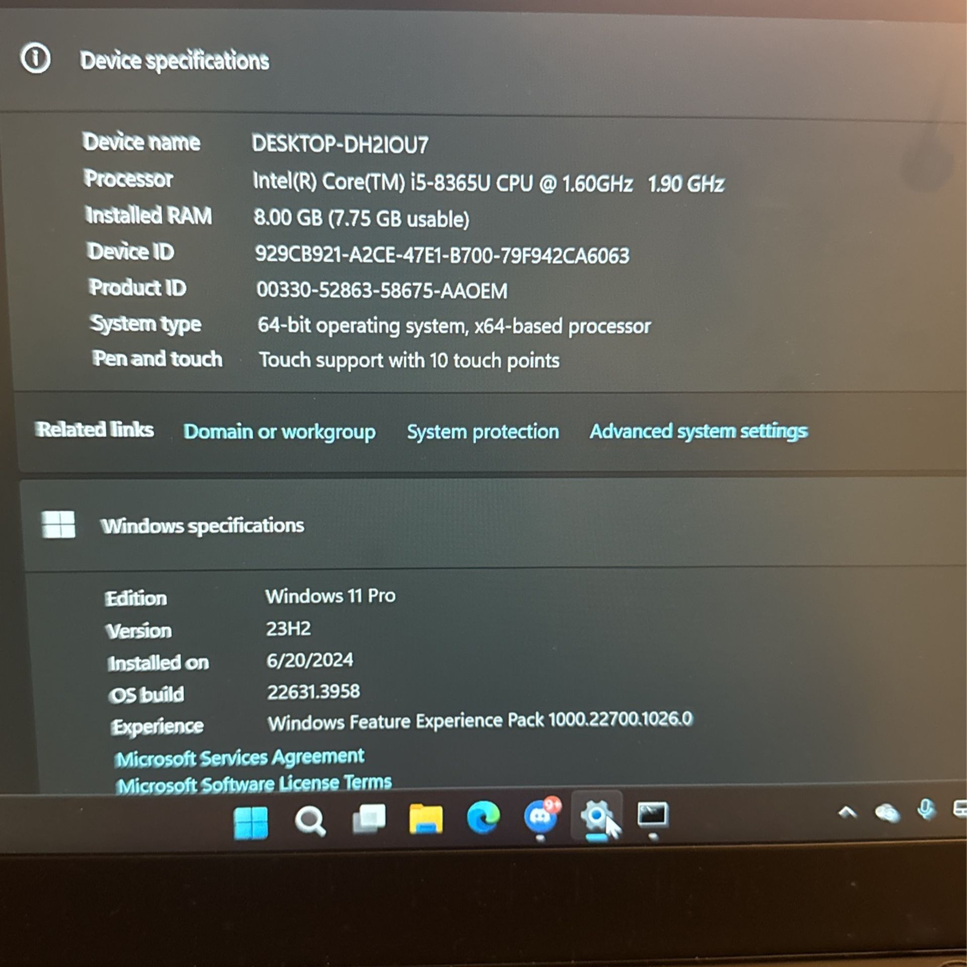 Lenevo ThinkPad T490s touch Screen